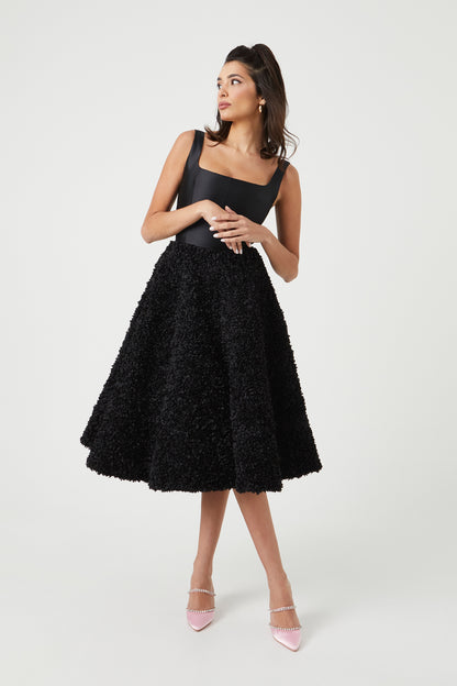 camilla-petal-fabric-black-dress